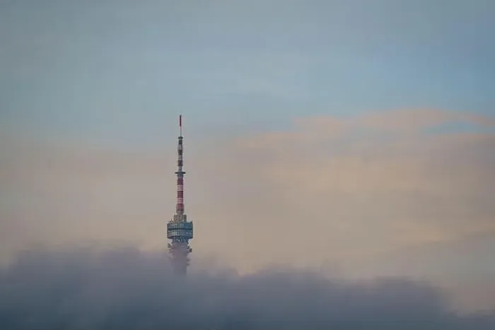 Framed Print : Tv tower in Pecs, Hungary with cloudy sky Framed Print : Tv tower in Pecs, Hungary with cloudy sky