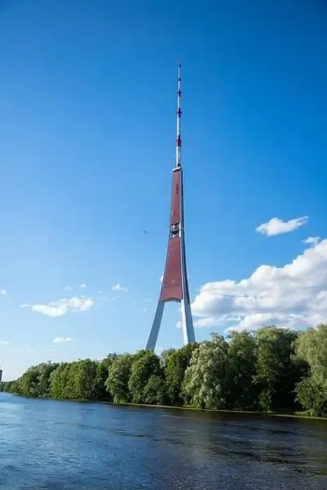 Framed Print : TV tower in Riga, view from the Daugava river Framed Print : TV tower in Riga, view from the Daugava river