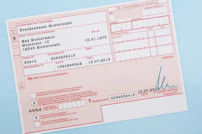Framed Print : Typical german medical prescription form Framed Print : Typical german medical prescription form