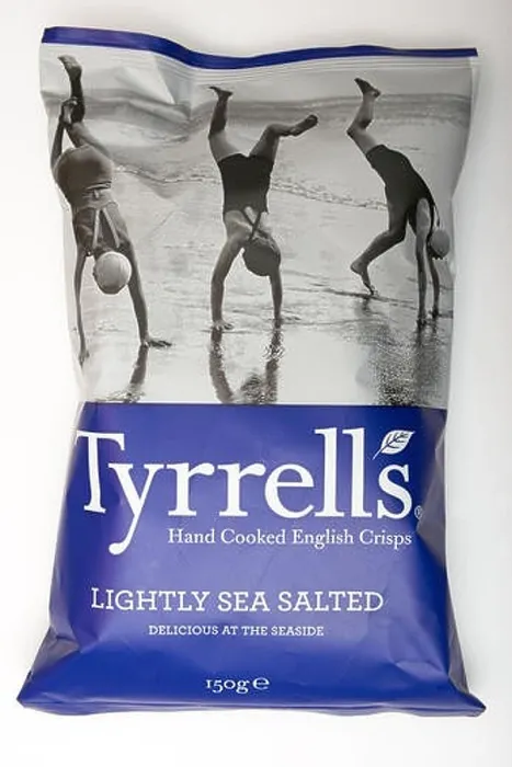 Framed Print : Tyrrells hand cooked lightly sea salted English crisps Framed Print : Tyrrells hand cooked lightly sea salted English crisps