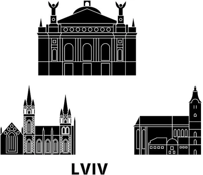 Framed Print : Ukraine, Lviv flat travel skyline set. Ukraine, Lviv black city vector illustration, symbol, travel sights, landmarks Framed Print : Ukraine, Lviv flat travel skyline set. Ukraine, Lviv black city vector illustration, symbol, travel sights, landmarks