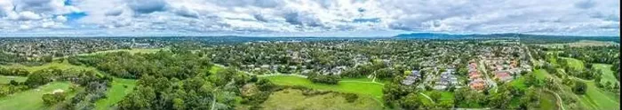 Framed Print : Ultra wide aerial panorama of Dandenong North suburb and parklands in Melbourne, Australia Framed Print : Ultra wide aerial panorama of Dandenong North suburb and parklands in Melbourne, Australia