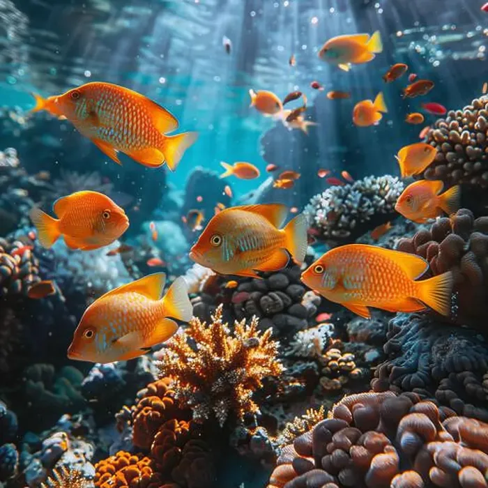 Framed Print : underwater coral reef landscape super wide banner background in the deep blue ocean with colorful fish and marine life Framed Print : underwater coral reef landscape super wide banner background in the deep blue ocean with colorful fish and marine life