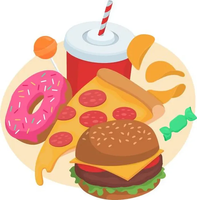 Framed Print : Unhealthy fast food, snacks and take away soft drink: diet and nutrition concept Framed Print : Unhealthy fast food, snacks and take away soft drink: diet and nutrition concept