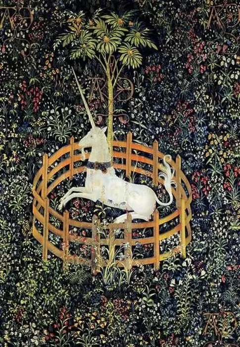 Framed Print : The Unicorn in Captivity Framed Print : The Unicorn in Captivity