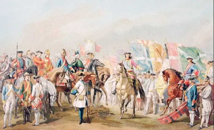Framed Print : Uniforms of the French army in the late 18th century Framed Print : Uniforms of the French army in the late 18th century