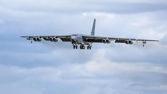 Framed Print : United States Air Force - Boeing B-52H Stratofortress on final approach to RAF Fairford Framed Print : United States Air Force - Boeing B-52H Stratofortress on final approach to RAF Fairford