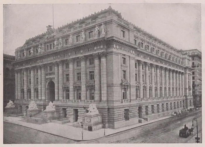 Framed Print : United States Custom house. Occupying a square block at the foot of Broadway Framed Print : United States Custom house. Occupying a square block at the foot of Broadway