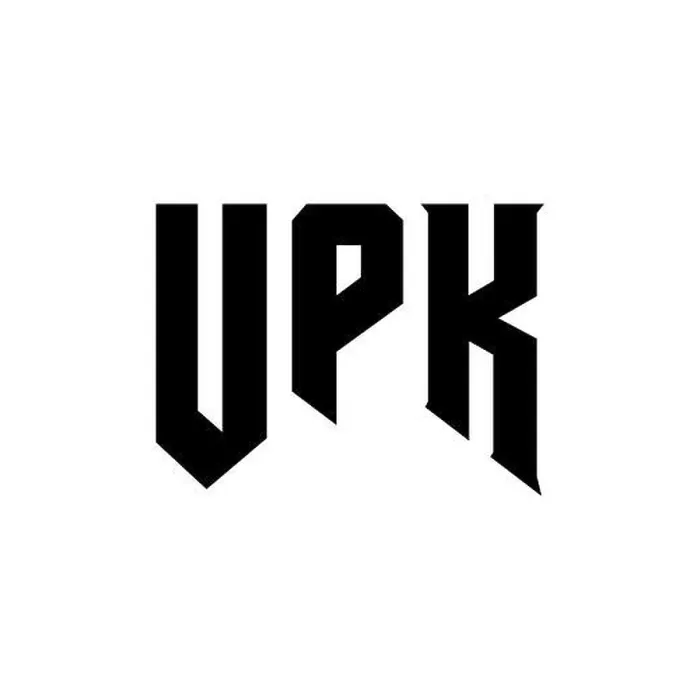 Framed Print : UPK letter logo design for technology company Framed Print : UPK letter logo design for technology company
