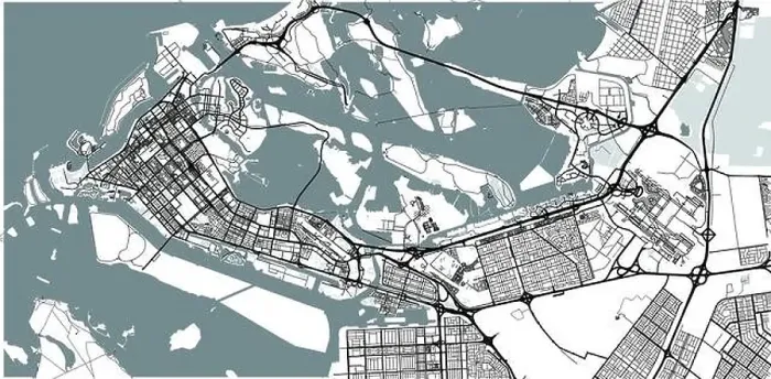 Framed Print : Urban vector city map of Abu Dhabi, United Arab Emirates Framed Print : Urban vector city map of Abu Dhabi, United Arab Emirates