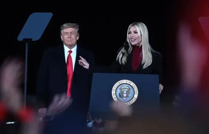 Framed Print : U.S. President Donald Trump looks on as his daughter Framed Print : U.S. President Donald Trump looks on as his daughter