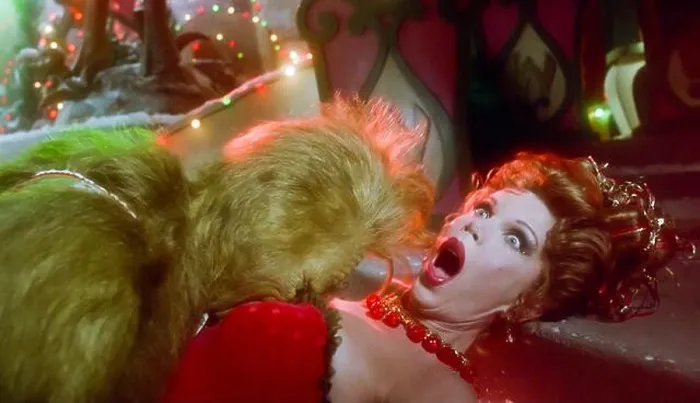 Framed Print : USA. Christine Baranski and Jim Carrey in ©Universal Pictures film: How the Grinch Stole Christmas (2000) Framed Print : USA. Christine Baranski and Jim Carrey in ©Universal Pictures film: How the Grinch Stole Christmas (2000)