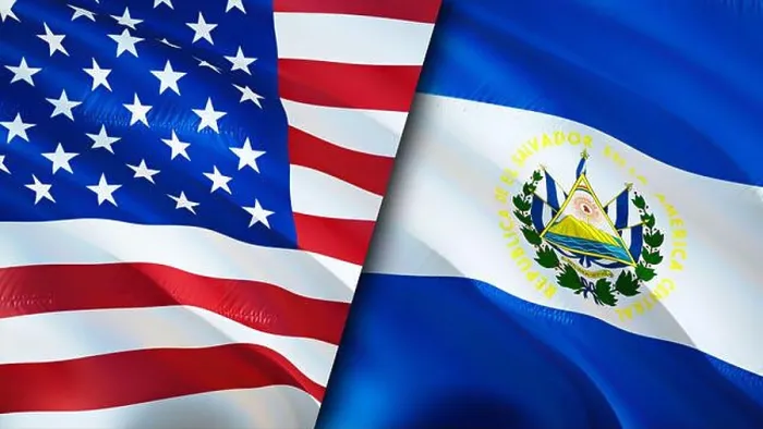Framed Print : USA and El Salvador flags. 3D Waving flag design Framed Print : USA and El Salvador flags. 3D Waving flag design