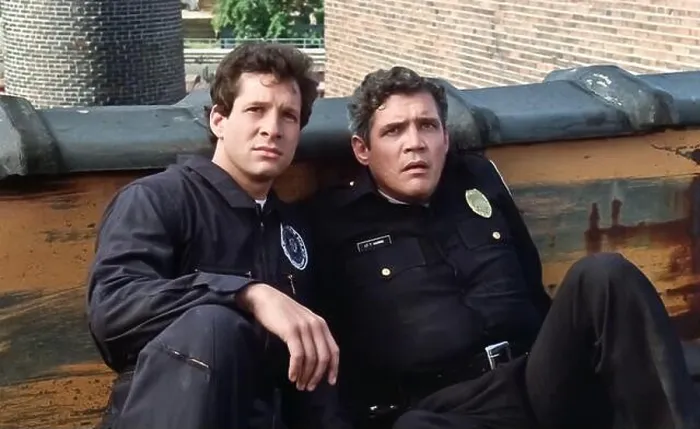 Framed Print : USA. G.W. Bailey and Steve Guttenberg in a scene the (C)Warner Bros Framed Print : USA. G.W. Bailey and Steve Guttenberg in a scene the (C)Warner Bros