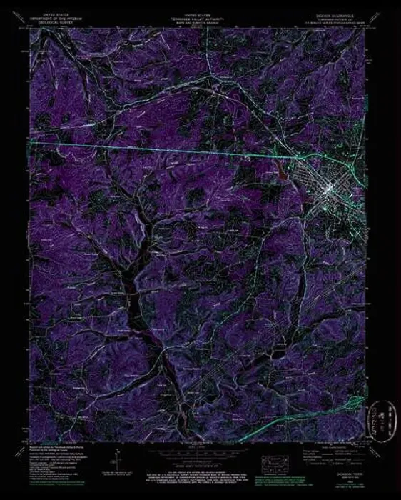 Framed Print : USGS TOPO Map Tennessee TN Dickson 143871 1953 24000 Inverted Restoration Framed Print : USGS TOPO Map Tennessee TN Dickson 143871 1953 24000 Inverted Restoration