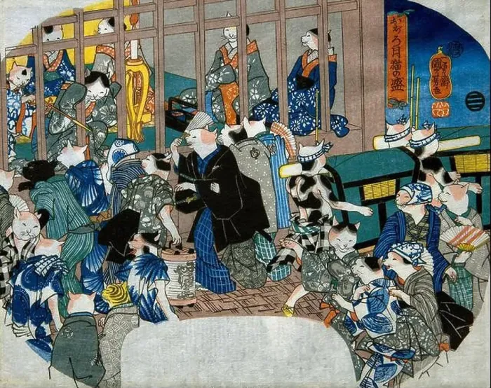 Framed Print : Utagawa Kuniyoshi 1798-1861. Pale Moon Framed Print : Utagawa Kuniyoshi 1798-1861. Pale Moon