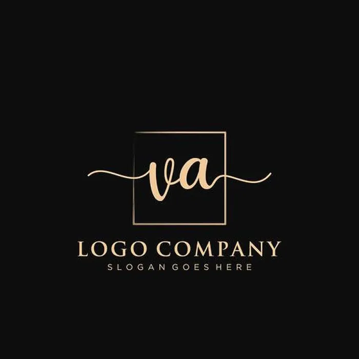 Framed Print : VA Initial handwriting logo with rectangle Framed Print : VA Initial handwriting logo with rectangle