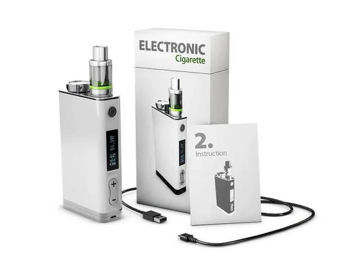 Framed Print : Vape Pen with box and charge cable. Electronic Cigarette, 3d Illustration isolated white Framed Print : Vape Pen with box and charge cable. Electronic Cigarette, 3d Illustration isolated white