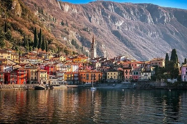 Varenna, Italy on Lake Como in the afternoon