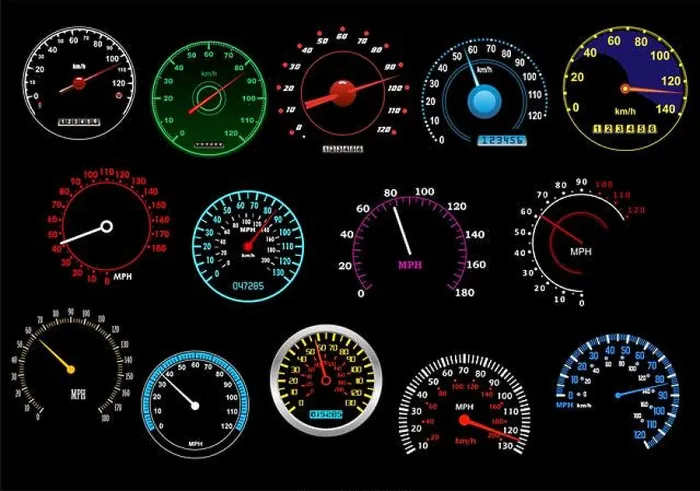 Framed Print : Various glowing speedometers set on black background for racing, transportation or speed concept design Framed Print : Various glowing speedometers set on black background for racing, transportation or speed concept design