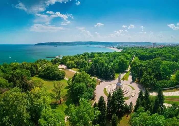 Framed Print : Varna spring time, beautiful aerial view above sea garden Framed Print : Varna spring time, beautiful aerial view above sea garden