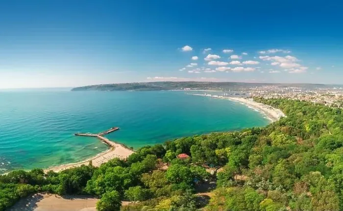 Framed Print : Varna spring time, beautiful aerial view above sea garden Framed Print : Varna spring time, beautiful aerial view above sea garden