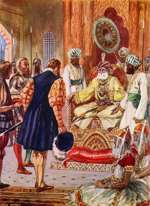 Framed Print : Vasco Da Gama visiting the Rajah of Cannanore Framed Print : Vasco Da Gama visiting the Rajah of Cannanore