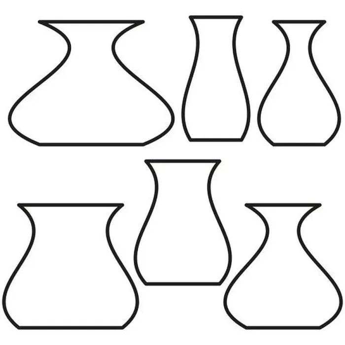 Framed Print : Vase silhouettes set. Curved lines outline various vase shapes Framed Print : Vase silhouettes set. Curved lines outline various vase shapes