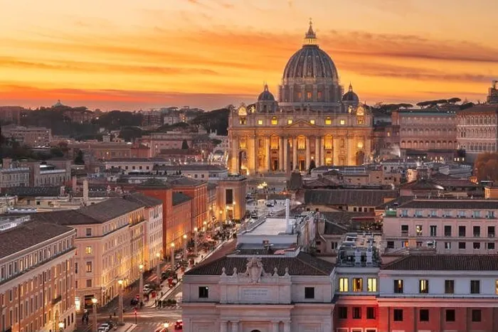 Framed Print : Vatican City skyline with St. Peter's Basilica during sunset Framed Print : Vatican City skyline with St. Peter's Basilica during sunset