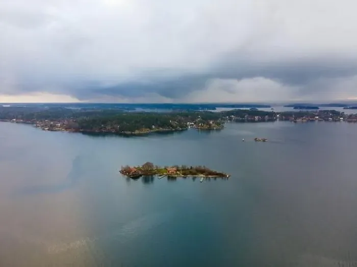 Framed Print : Vaxholm, Sweden - 12 30 2020: Vaxholm Castle from above