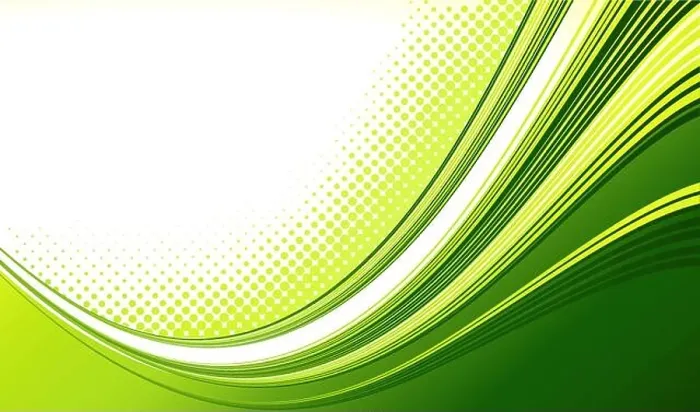 Framed Print : Vector Abstract green color curved lines background with halftone. Retro Template brochure design