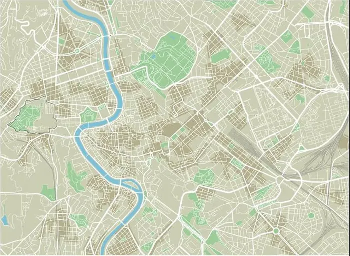 Framed Print : Vector city map of Rome with well organized separated layers Framed Print : Vector city map of Rome with well organized separated layers
