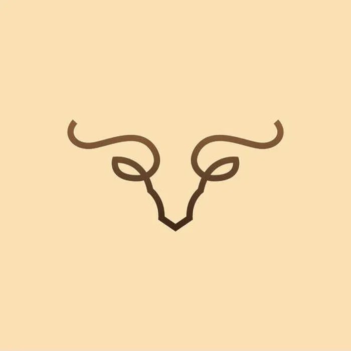 Framed Print : vector design. logo created from head bull with line art style logo
