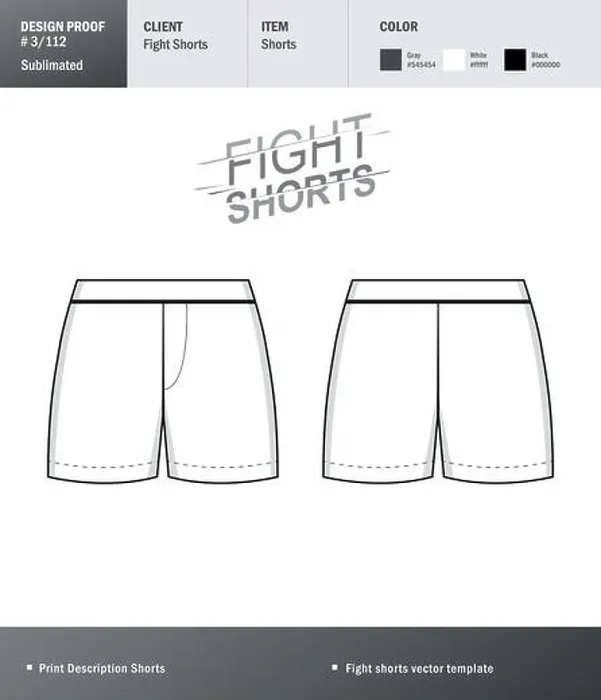 Framed Print : Vector fight shorts template for your design. Template sport short for your design Framed Print : Vector fight shorts template for your design. Template sport short for your design