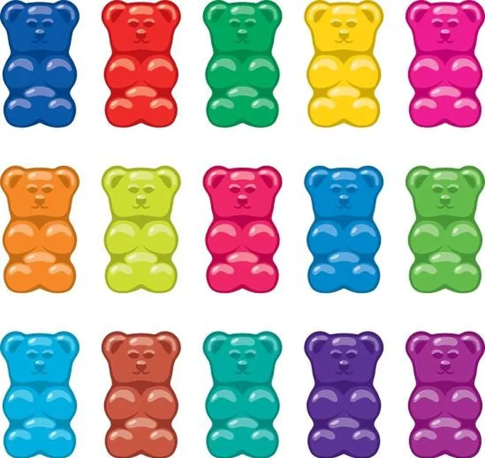 Framed Print : vector gummy bear candies isolated on white background Framed Print : vector gummy bear candies isolated on white background