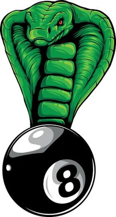 Framed Print : vector illustration of Billiard 8 ball with Cobra snake Framed Print : vector illustration of Billiard 8 ball with Cobra snake