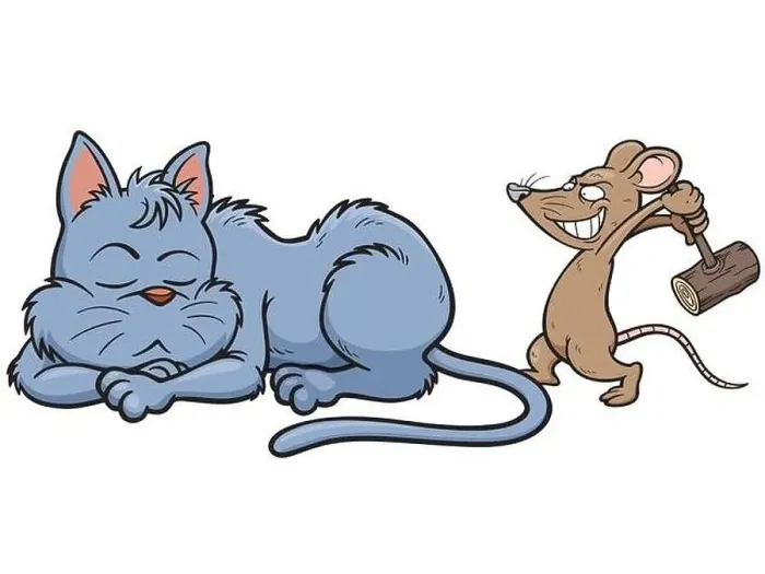Framed Print : Vector illustration of cartoon Cat and rat Framed Print : Vector illustration of cartoon Cat and rat