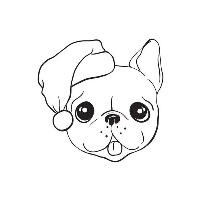 Framed Print : Vector illustration of christmas dog, Merry Christmas. bulldog in Santa's hat sketch Framed Print : Vector illustration of christmas dog, Merry Christmas. bulldog in Santa's hat sketch