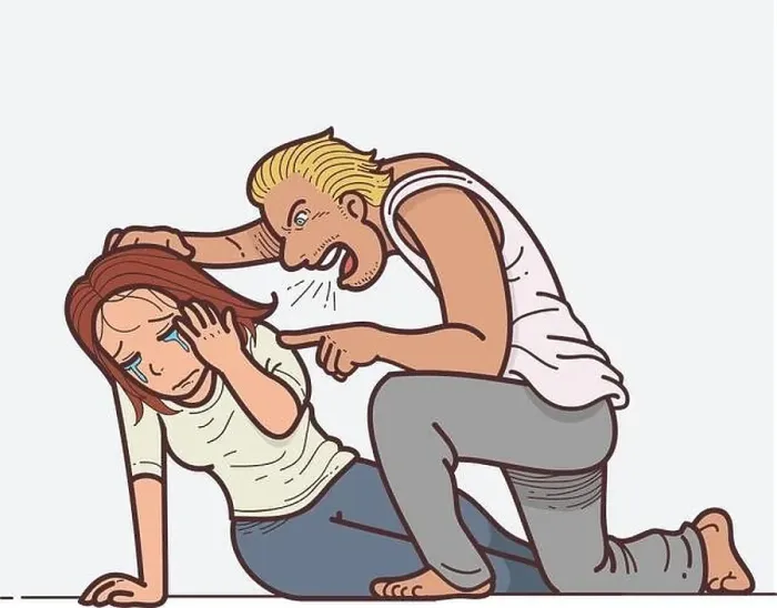 Framed Print : Vector illustration of a domestic violence