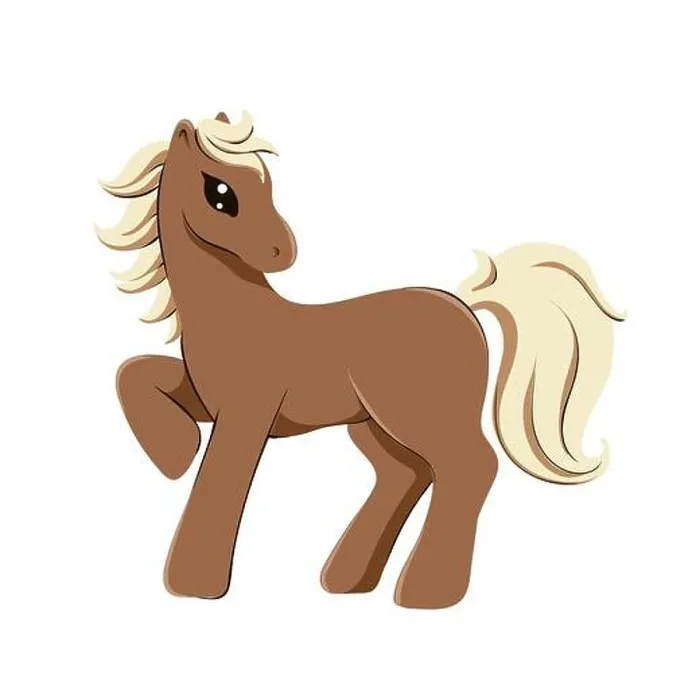 Framed Print : Vector illustration of purebreed flaxen chestnut horse in cartoon style isolated on white Framed Print : Vector illustration of purebreed flaxen chestnut horse in cartoon style isolated on white
