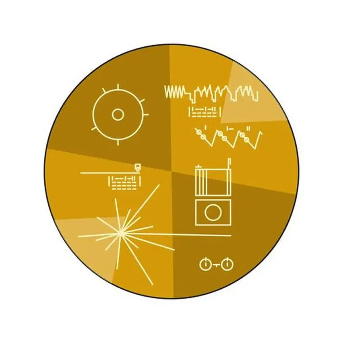 Framed Print : Vector illustration of the voyager golden record with explanation on white background. Space and solar system topic Framed Print : Vector illustration of the voyager golden record with explanation on white background. Space and solar system topic