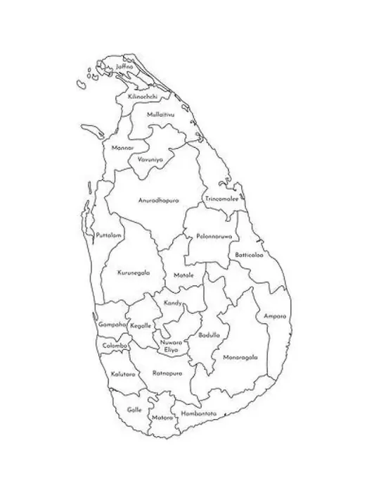 Framed Print : Vector isolated illustration of simplified administrative map of Sri Lanka Framed Print : Vector isolated illustration of simplified administrative map of Sri Lanka