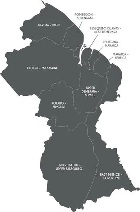 Framed Print : Vector map of Guyana with regions and administrative divisions. Editable and clearly labeled layers Framed Print : Vector map of Guyana with regions and administrative divisions. Editable and clearly labeled layers