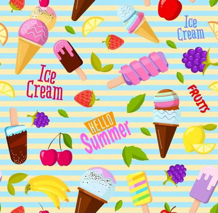 Framed Print : Vector seamless summer fruits pattern. colorful cartoon background vintage style illustration Framed Print : Vector seamless summer fruits pattern. colorful cartoon background vintage style illustration