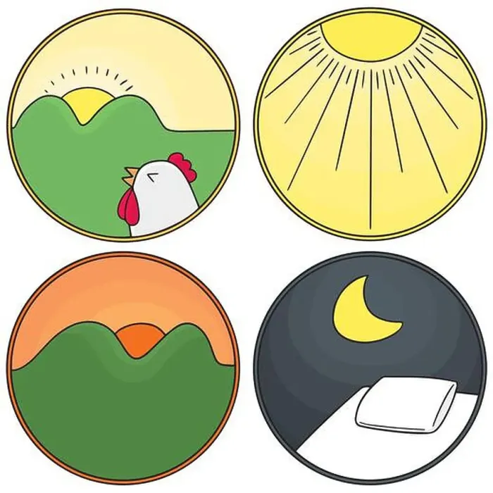 Framed Print : vector set of time of the day Framed Print : vector set of time of the day