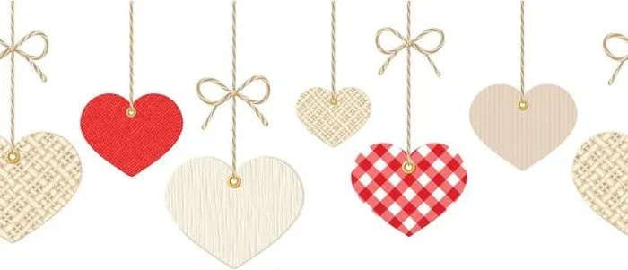 Framed Print : Vector Valentines horizontal seamless background with hanging textured paper, fabric and wooden hearts on white Framed Print : Vector Valentines horizontal seamless background with hanging textured paper, fabric and wooden hearts on white