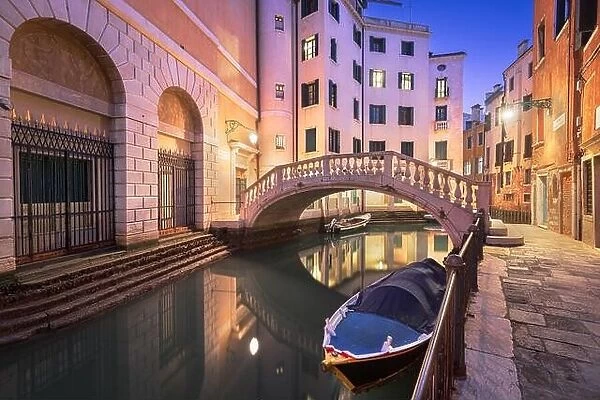 Venice, Italy canals and bridges at twilight