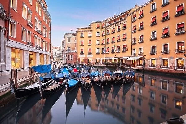 Venice, Italy with gondolas on the canals