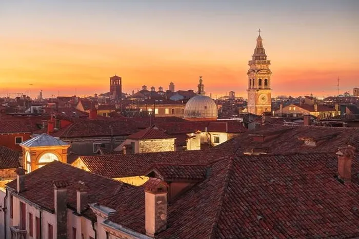Framed Print : Venice, Italy rooftop skyline and historic landmarks at dusk Framed Print : Venice, Italy rooftop skyline and historic landmarks at dusk