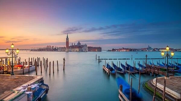 Venice Panorama. Panoramic cityscape image of Venice, Italy during sunrise